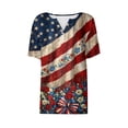 thumbnail image 6 of MEICHEN Women's Summer Printed Tops Short Sleeves Blouse Tops Women's Blouse Short Sleeve T Shirt V Neck T Shirt, 6 of 6