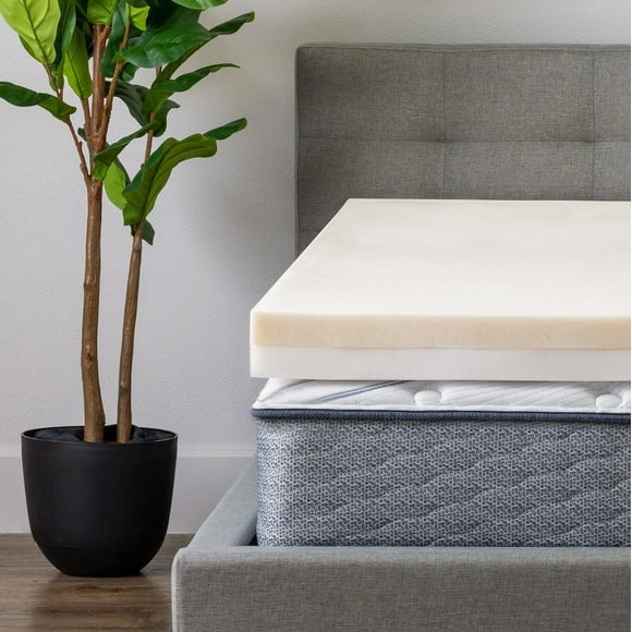 SERTAPEDIC Memory Foam Mattress Topper, Queen, Cooling COPPERGEL, 4 Inch, Off White, Memory Foam Mattress Topper, Queen, 4"