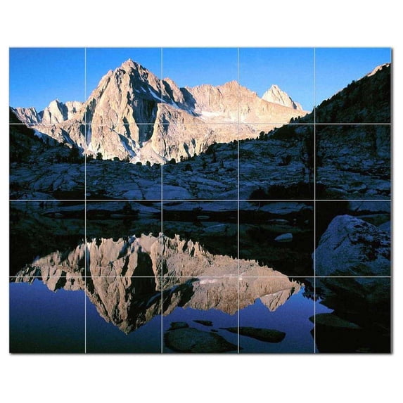 Mountain Photo Ceramic Tile Mural Kitchen Backsplash Bathroom Shower, 405509-XL5