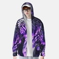 thumbnail image 2 of Balery Purple Pattern White Tiger Men's Women's UPF 50+ Sun Protection Lightweight Hoodie Performance Long Sleeve Shirt for Fishing Running-, 2 of 7