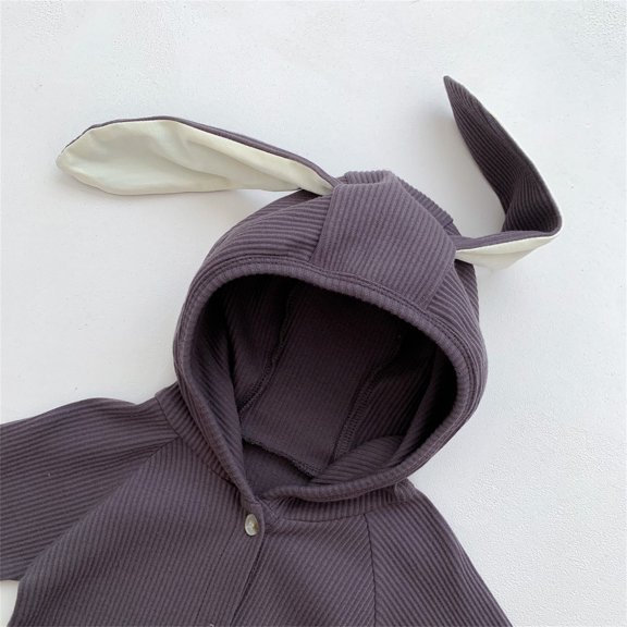 Vedolay Jumpsuits for Boys Floral Print Cold Shoulder Long Sleeve Ruffle Trim Romper Jumpsuits,Gray 18-24 Months