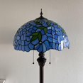 thumbnail image 4 of Enjoy Décor Lamps Tiffany 64-Inch 2-Light Leaves Blue Stained Glass Tiffany Floor Lamp with Glass Bowl Shade, 4 of 5