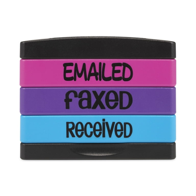 Interlocking Stack Stamp, EMAILED, FAXED, RECEIVED, 1.81 Interlocking Stack Stamp, EMAILED, FAXED, RECEIVED, 1.81