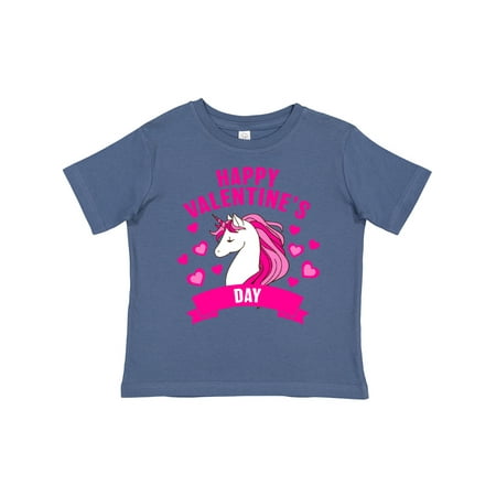 

Inktastic Happy Valentine s Day with Unicorn Banner and Hearts Gift Toddler Boy or Toddler Girl T-Shirt