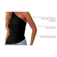 thumbnail image 4 of Top PRETTYGARDEN Mujer Verano 2025 Y2K Un Hombro Negro, 4 of 6