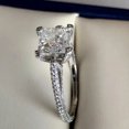 thumbnail image 5 of 2Ct Princess Cut Simulated Diamond Cluster Solitaire With Accents Women's Engagement Ring 14K White Gold Plated Silver For Her, 5 of 5