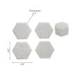 thumbnail image 3 of 4Pc White Marble Hexagon Coaster 4X4", 3 of 3