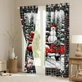 thumbnail image 2 of Manfei Farmhouse Cartoon Truck Curtains Pack of 2 (42x84 Each), Winter Christmas Snowman Curtains Blackout, Black White Buffalo Plaid Bedroom Curtains, Curtains and Drapes Decor, 2 of 4