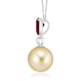 thumbnail image 2 of ANGARA Golden South Sea Cultured Pearl & Pear Ruby Drop Pendant in Platinum for Women | June Birthstone, Birthday, Anniversary, Jewelry Gift for Women | Pearl Necklace, 2 of 9