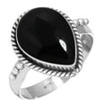 thumbnail image 1 of 925 Silver Ring For Women - Teens Natural Black Onyx Stone Silver Ring Size 13 July Birthstone Boho Silver Ring Size 13 Gift For Mom On New Year 925 Gemstone Silver Jewelry, 1 of 5