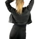 thumbnail image 4 of Jess por Meiko Chaqueta de Jean para Mujer Sin Cuello de Manga Larga Mini Crop Denim S Negro, 4 of 4