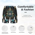thumbnail image 3 of Balery Boho Dreamcatcher Mens Swim Trunks Swim Shorts for Men Quick Dry Inseam Beach Shorts with Compression Liner Pocket-3X-Large, 3 of 9