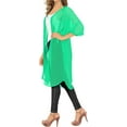 thumbnail image 3 of HAPPY BAY Women's Chiffon Solid Sheer Beach Button Down Kimono Swimwear Cover ups Casual Summer Kimonos for Women Beachwear Duster Cardigan 2X-3X Shamrock Forest, Plain, 3 of 4