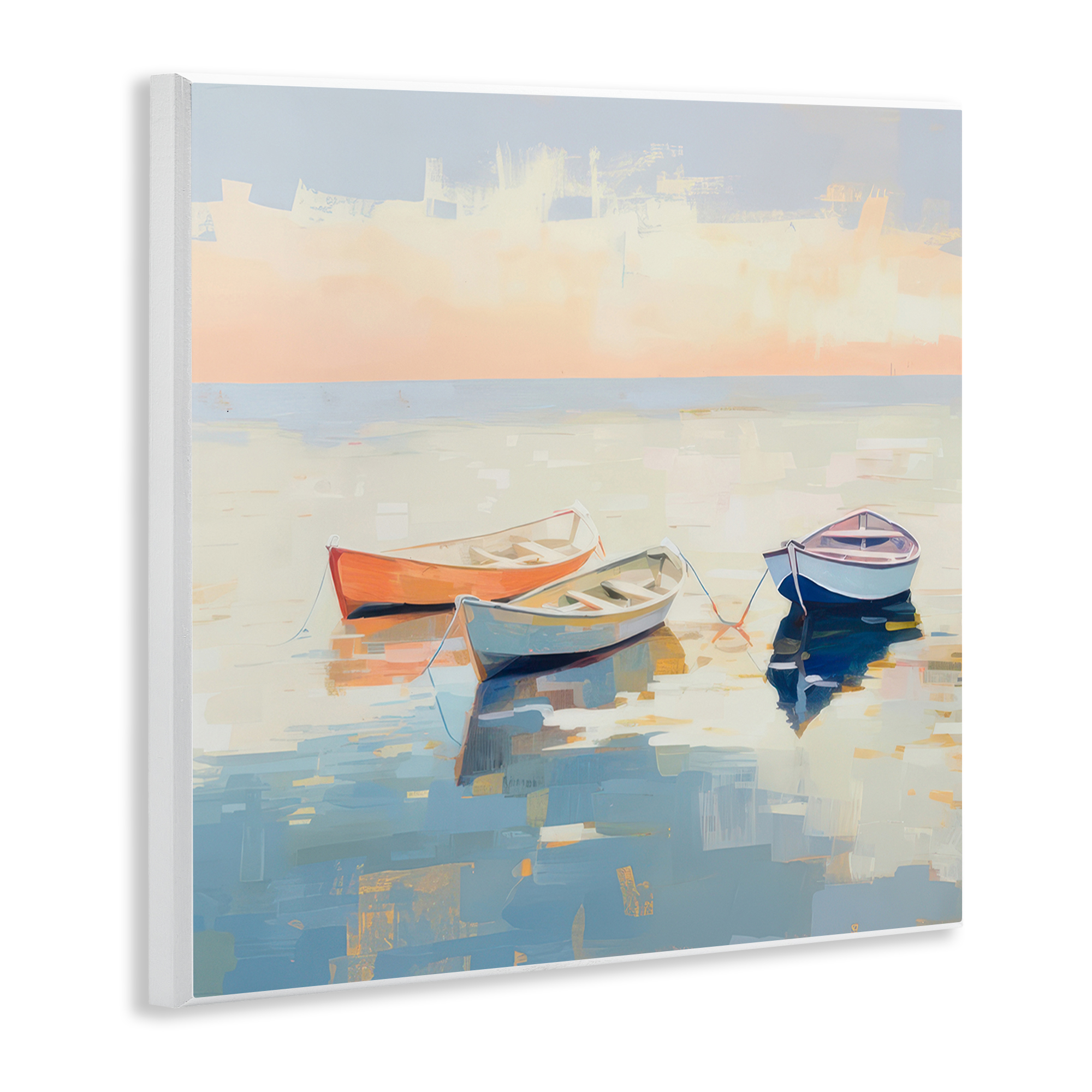 Stupell Industries Boats & Coastal Breeze Nautical & Beach Painting Unframed Art Print Wall Art, 12 x 12