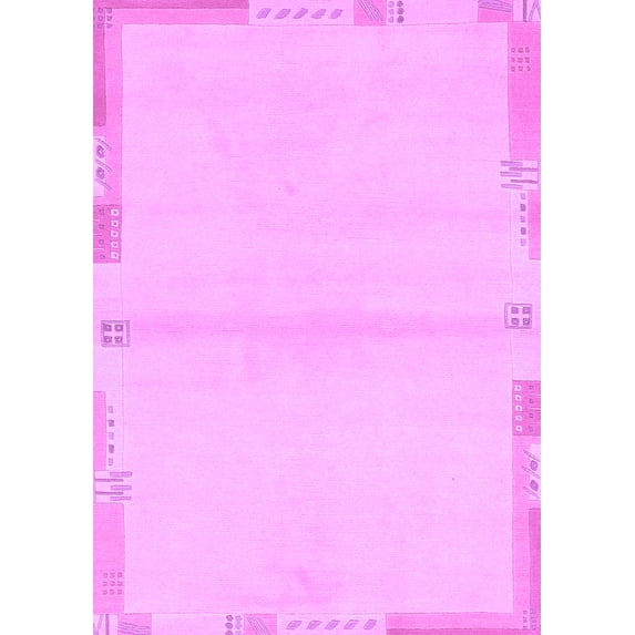 Ahgly Company Indoor Rectangle Solid Purple Modern Area Rugs, 5' x 7'