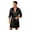 Black, variant on Bovxnpu Mens Robes Bathrobes 3/4 Sleeve Belted Silk Sleepwear Robe Sleepwear