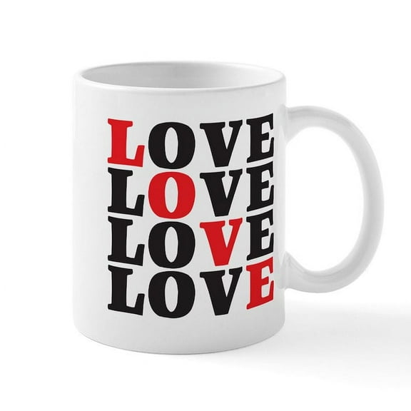 CafePress - LOVE Mug - 11 oz Ceramic Mug - Novelty Coffee Tea Cup
