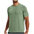 thumbnail image 2 of PiGOGI Men's Casual Reflective T-Shirt for Running and Climbing, Breathable Short Sleeve Round Neck Sport Top, Outdoor Fitness Apparel Army Green L, 2 of 6