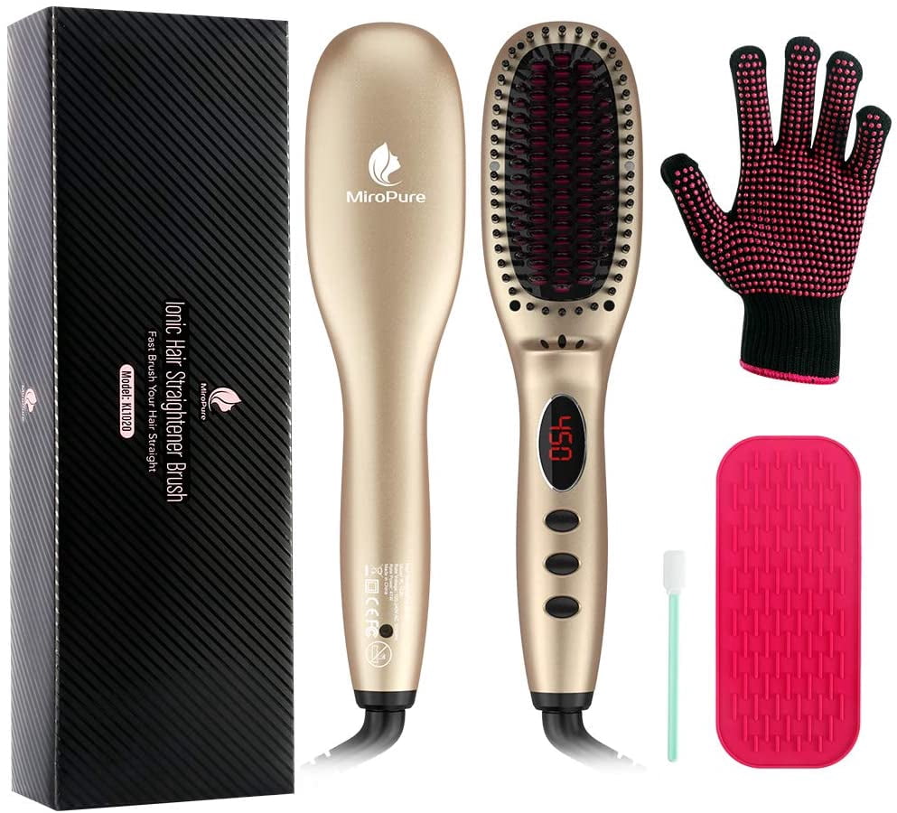 MiroPure Hair Straightening Brush Ionic Generator 11 Temperature