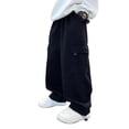 thumbnail image 2 of Blekii Boys Fleece Lined Sweatpants Wide Leg, Boys Fleece Lined Sweatpants, Open Bottom Wide Leg Athletic Pants for Kids, Yoga Running Joggers for 5-15 Years Open Bottom Athletic Pants Kids Yoga,, 2 of 7