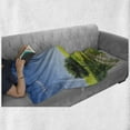 thumbnail image 6 of Nature Soft Flannel Fleece Throw Blanket, Rural Country Scenery with Floral Grass Field Tree Idyllic Landscape, Cozy Plush for Indoor and Outdoor Use, 60" x 80", Apple Green Pale Blue, by Ambesonne, 6 of 6