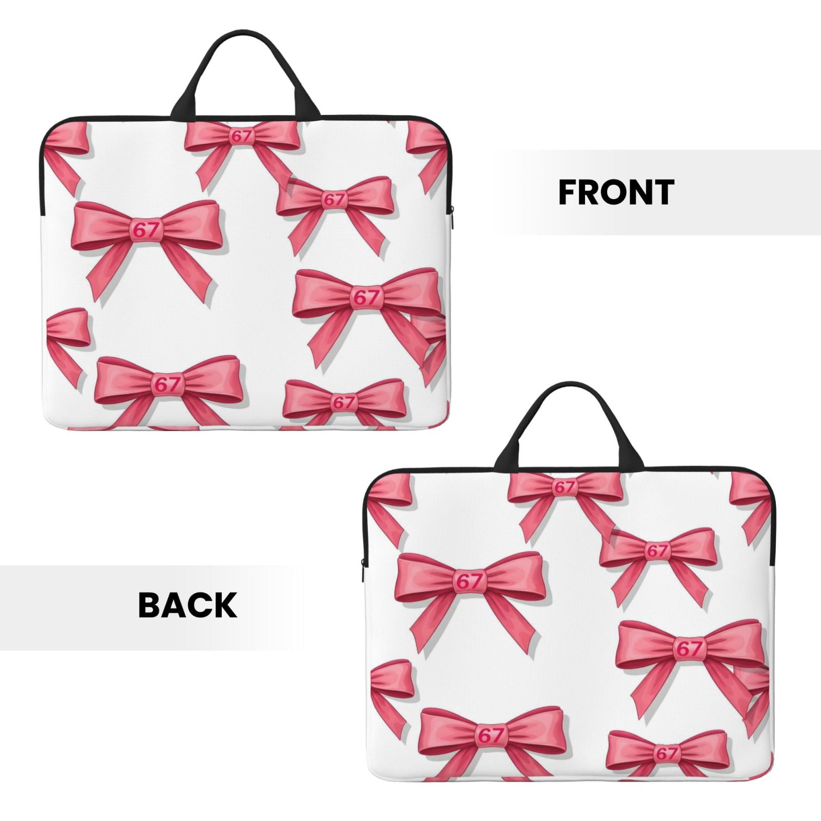 Laptop Sleeve Bag For Women Men 14inch Waterproof Durable Protective Computer Carrying Cover Handle Laptop Case Bag Pink Ribbon Pattern 67 (3)