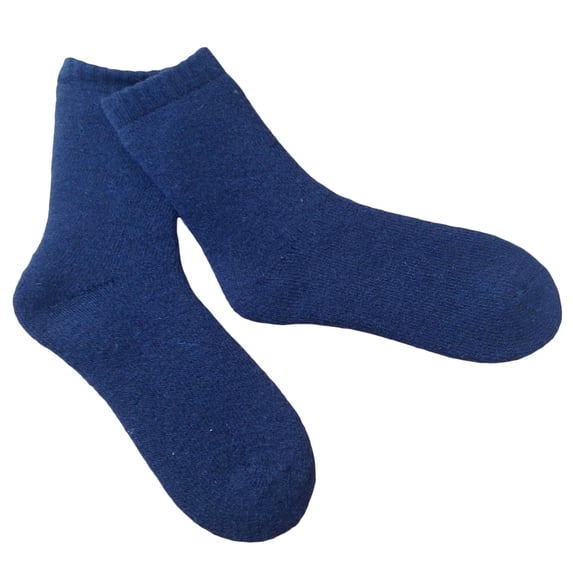 Lian Style Men's 1 Pair Extra Thick Wool Socks Solid(Blue)
