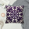 thumbnail image 2 of Nawypu  Decorative Throw Pillow Cover Elegant Chic Mandala Knit Pattern, Thick Eggplant Violet Cushion Case for Sofa Couch Gifts (Dark Purple), 2 of 5