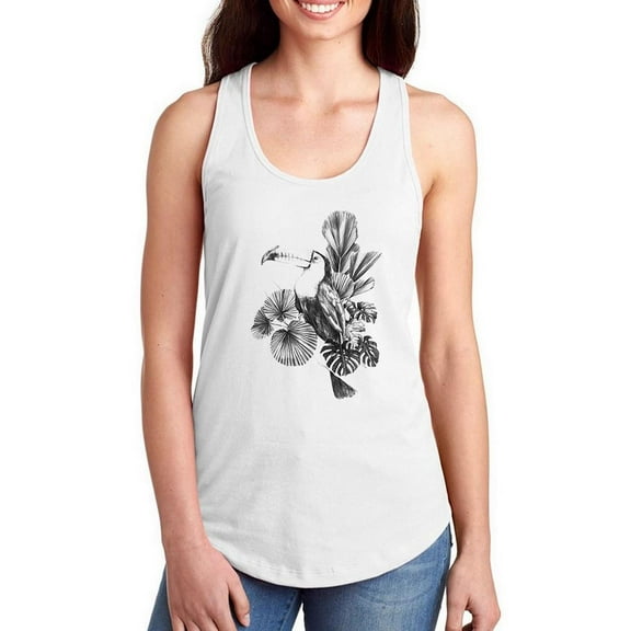 Toucan Toile I Racerback Tank Women -Emma Scarvey Designs, Female XX-Large