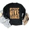 thumbnail image 4 of Give Thanks Block Distressed - Women's Garment Dyed Long Sleeve Graphic T-Shirt, 4 of 11
