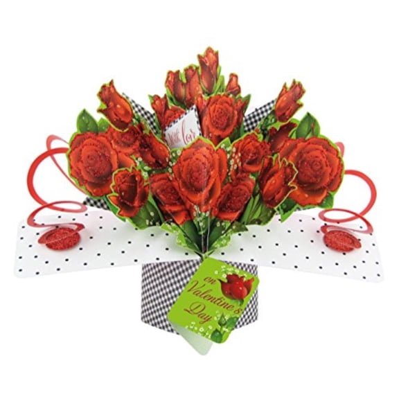 with love on valentine's day pop-up roses greeting card 3d pop up cards