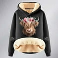 thumbnail image 4 of Women's Hooded Sweatshirt Thick Long Sleeve Highland Cattle Print Hoodies 2025 Pullover Casual Sweaters Winter Y2k Clothes, 4 of 4