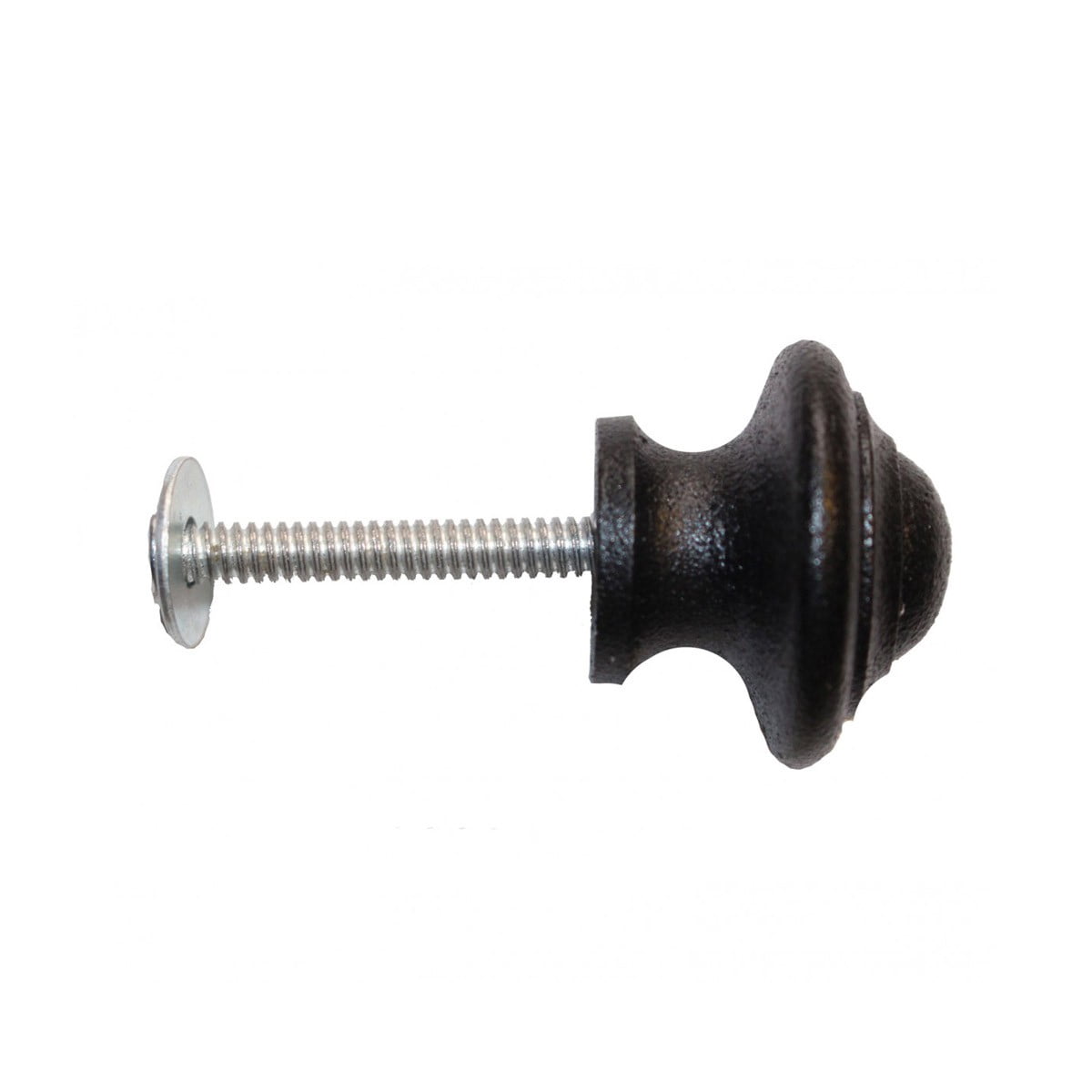 Renovators Supply Cabinet Knobs 1 1/8 in. Round Black Iron Cabinet Handles w/Screws Kitchen Cabinet Handles Pack of 10