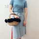 thumbnail image 4 of Bolso de paja para mujer - Bolsos de playa de verano para mujer - Lindos bolsos de mano y monederos para mujer - Bolso de paja con decoración de bolas blancas y negras, 4 of 5
