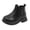 Black, variant on Rokment Kids Chelsea Ankle Boots Girls Solid PU Leather Anti Slip Rubber Sole Easy On Off School Daily