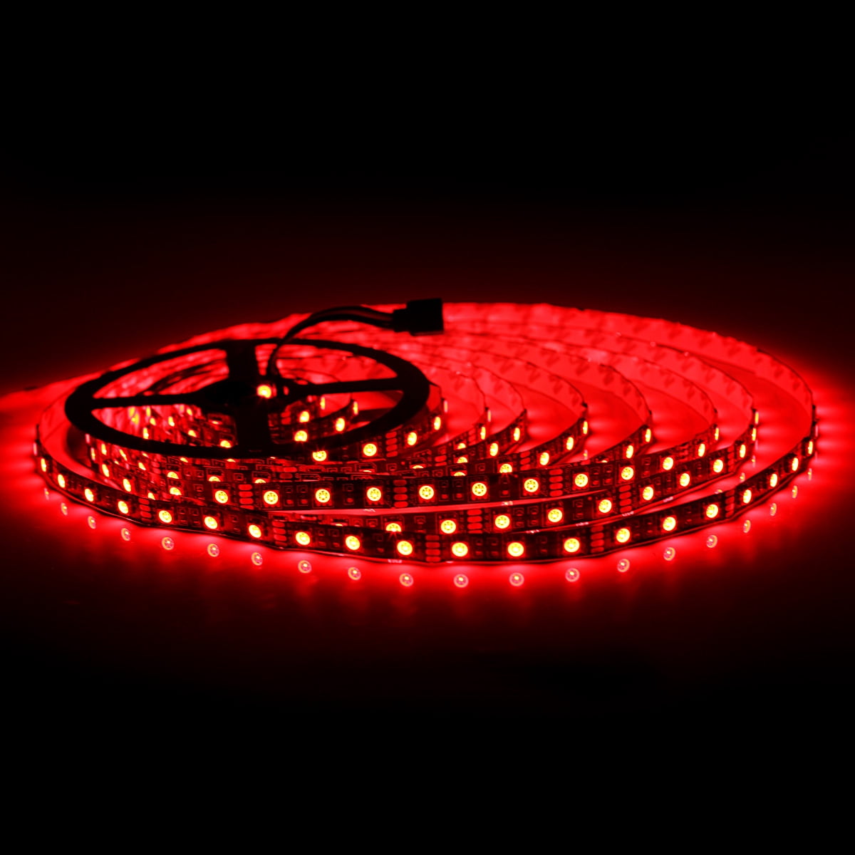 SUPERNIGHT Black PCB RGB 16.4ft 300LEDs Flexible 5M 60Leds/m SMD 5050 LED Strip Light Non-Waterproof + 4-Pin 44Keys IR Remote Controller + DC 12V Power Supply