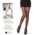 thumbnail image 4 of 3 Pairs Women's Sheer Tights - 20D Control Top Pantyhose with Reinforced Toes, 4 of 5