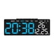 thumbnail image 1 of Reloj despertador digital multiusos con 2 configuraciones de alarma y 3 niveles de ajuste de brillo. Concha negra, 1 of 9