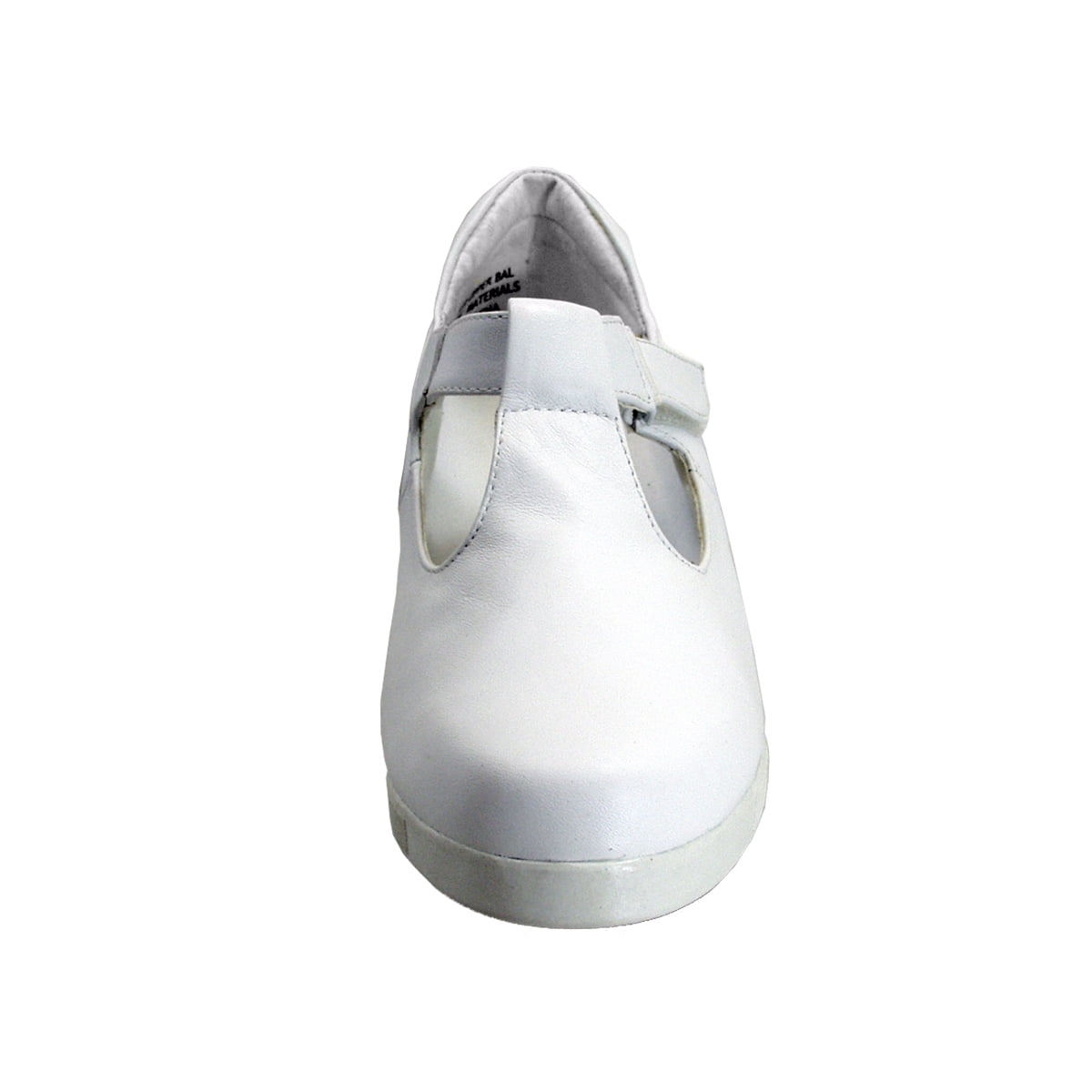 24 HOUR COMFORT Reanne Women's Wide Width T-Strap Leather Shoes WHITE 10