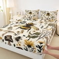 thumbnail image 3 of Feelyou 3D Rustic Bee Queen Sheet Sets for Kids, Mandala Jungle Floral Flat Sheet, Tribal Western Mushroom Queen Fitted Sheet, Lightweight Room Decor, 4 Pieces, 3 of 7