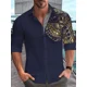thumbnail image 1 of Camisa de hombre nueva 2024 con estampado de patchwork, ropa de fiesta con solapa de manga larga, cómoda y suave tela, top casual para hombre S-6XL, 1 of 6