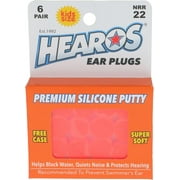 HEAROS Kids Swimming Ear Plugs, Waterproof Silicone Putty Ear Plugs with Case, NRR 22, 6 Pairs