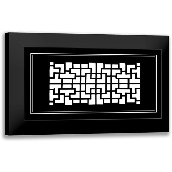 Vision Studio 14x9 Black Modern Framed Museum Art Print Titled - Shoji Screen in Ebony III