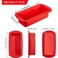 thumbnail image 3 of NOGIS 2 Pack Silicone Bread and Loaf Pans- Nonstick Silicone Baking Mold for Homemade Loaf, Bread and Meatloaf- 10.6x5.1x2.5 inch, 3 of 7