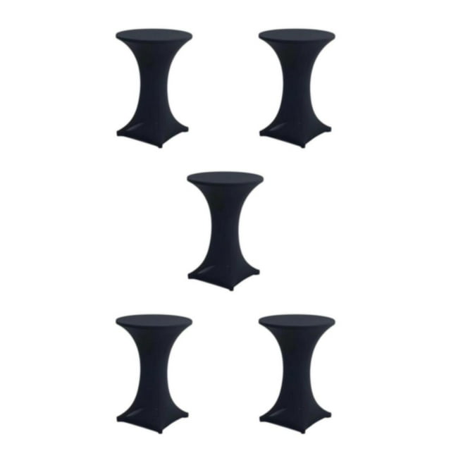 relayinert Versatile Elastic Cocktail Table Set Fitting For Any Occasion Hotel Wedding Party Table Cover black 5Set