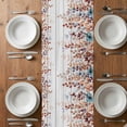 thumbnail image 6 of Orange Brown Eucalyptus Leaves Table Runner - 120 Inch Long, Kitchen Dining Table Runner Dresser Scarves, Botanical Farm Rustic Wood Farmhouse Decor for Coffee Tables Wedding Party Banquet, 6 of 8