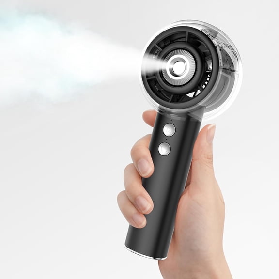 AENKYO Portable Misting Fan, 6000mAh Rechargeable Handheld Fan with Mist, 4 Speeds Personal Cooling Mister for Travel, Camping, Outdoor