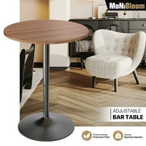 MoNiBloom 23.5" Swivel Round Barstool Adjustable Height Metal Bar Pub Table Counter Brown