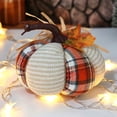 thumbnail image 6 of Fall Pumpkin Decor 6 X 4 Inch Fabric Pumpkin Ornament Fall Home Decor Indoor Halloween Pumpkin Decor Fall Table Decor for Halloween Thanksgiving Seasonal Home Decoration 1 Piece, 6 of 7