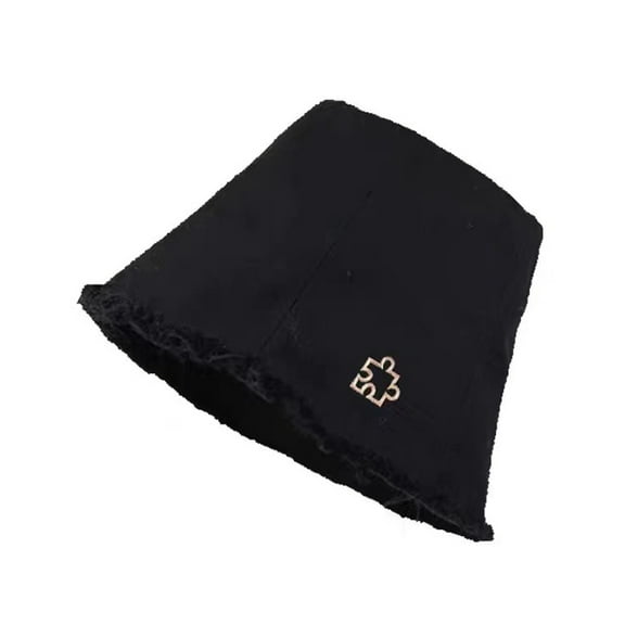 56-58cm hat circumference women's hat summer sunshade sunscreen hat puzzle burr fisherman hat - black